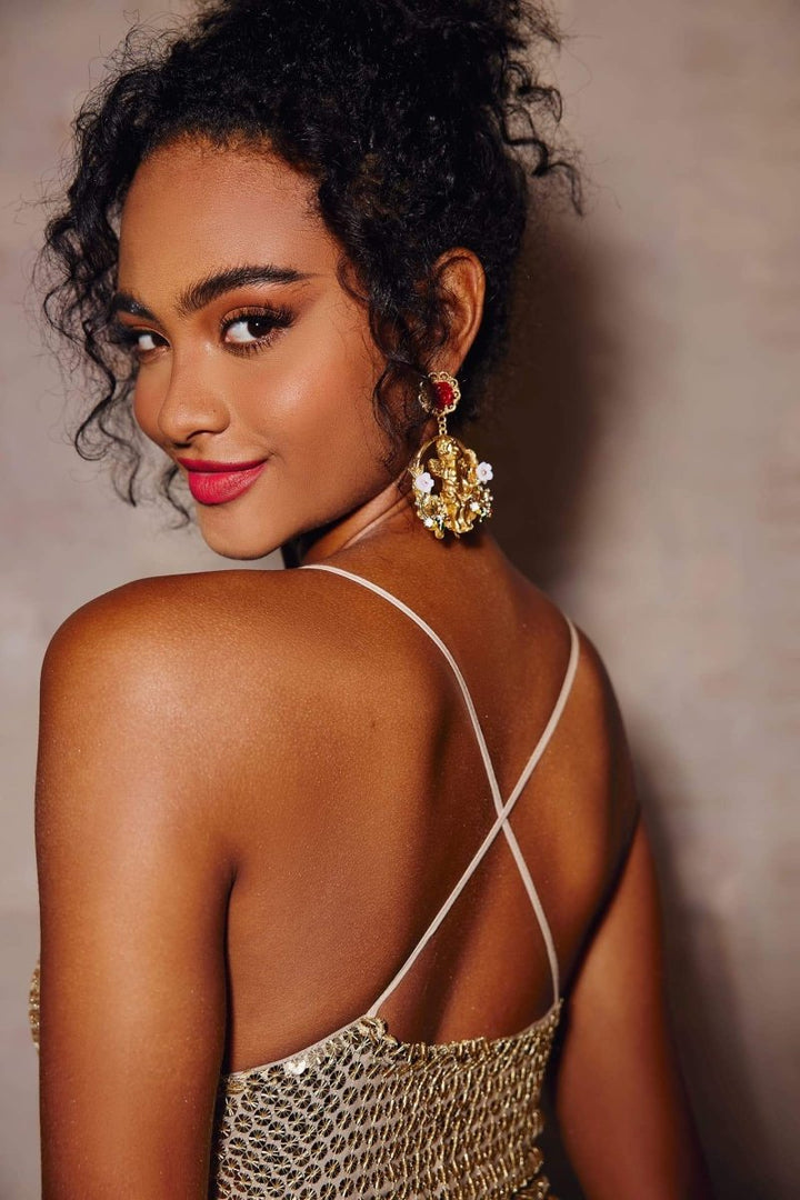 Barok Aşk Tanrısı Melek Küpe