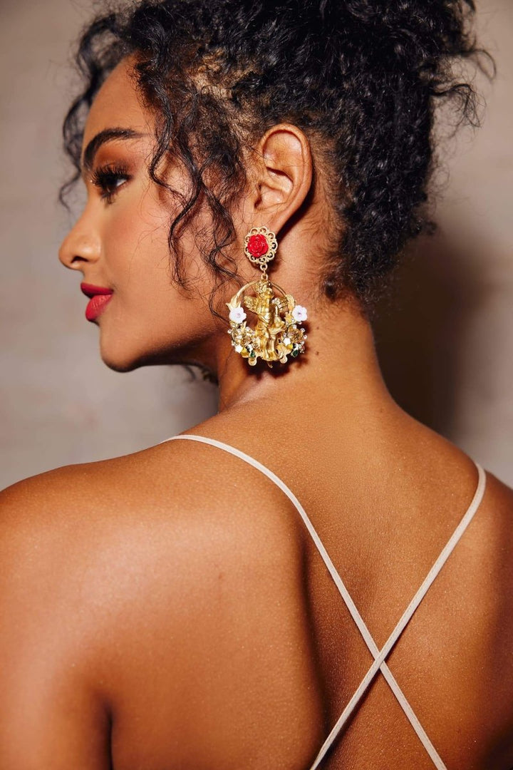 Barok Aşk Tanrısı Melek Küpe