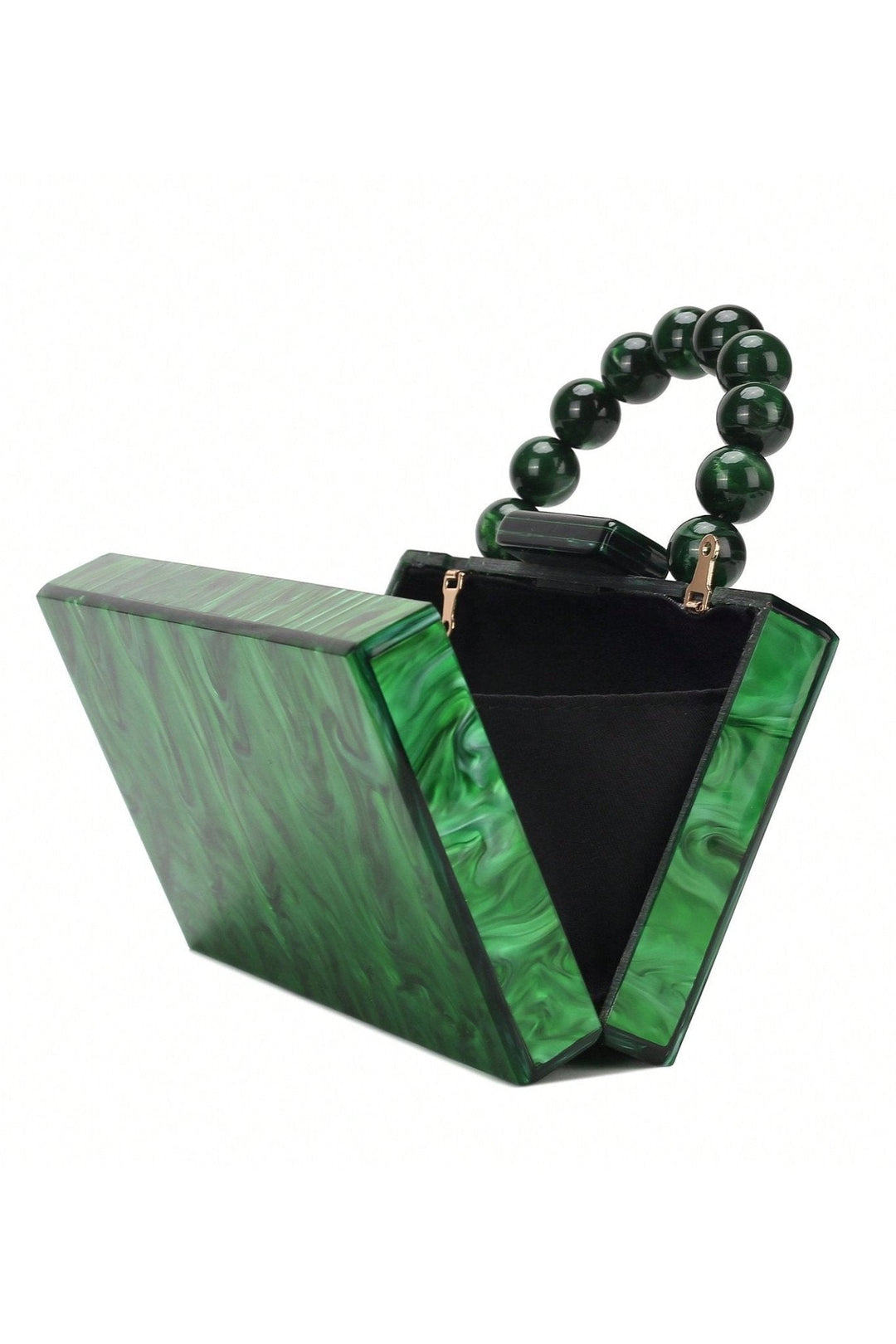 Boncuklu Zincir Ebru Çanta