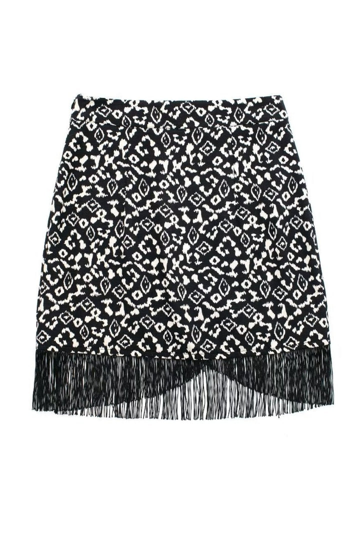 Beata Baskılı Püsküllü Mini Etek