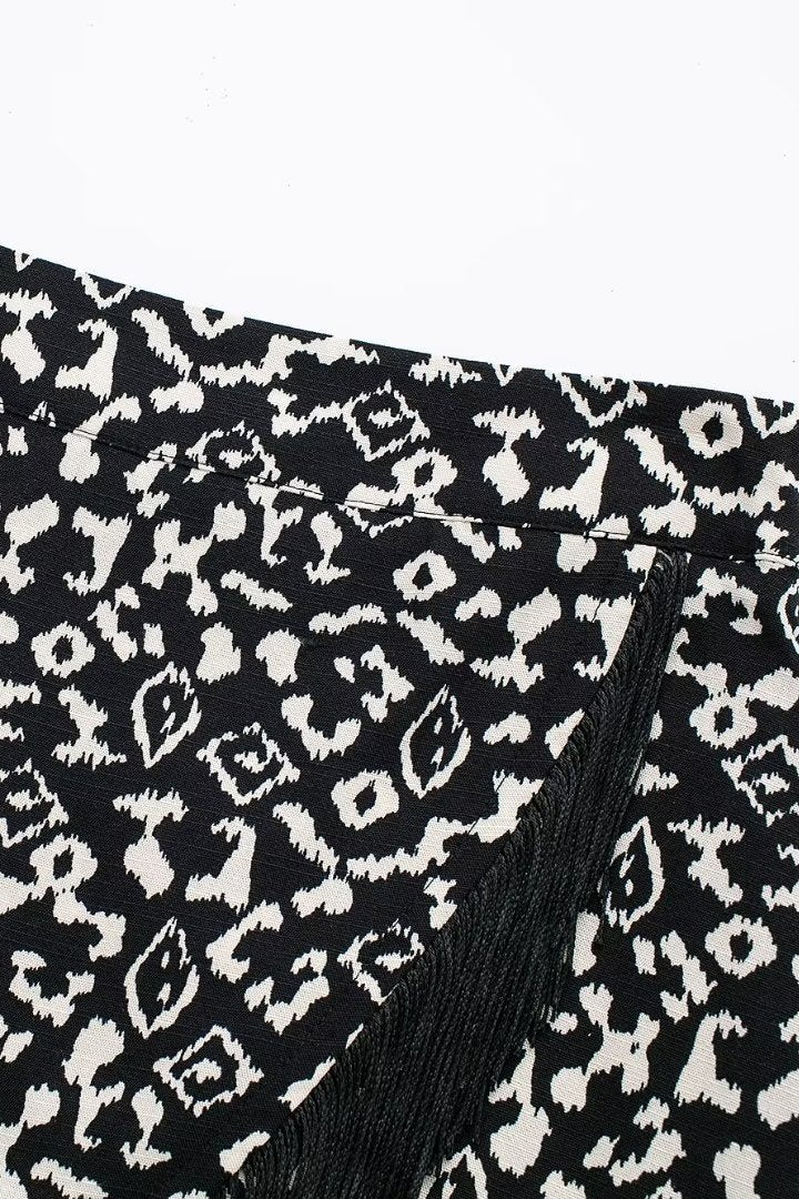 Beata Baskılı Püsküllü Mini Etek