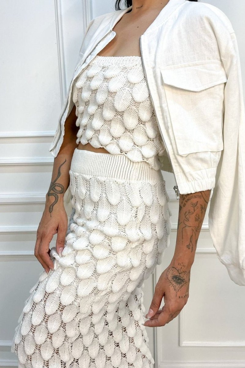 Belinda Balık Pulu Örgü Takım