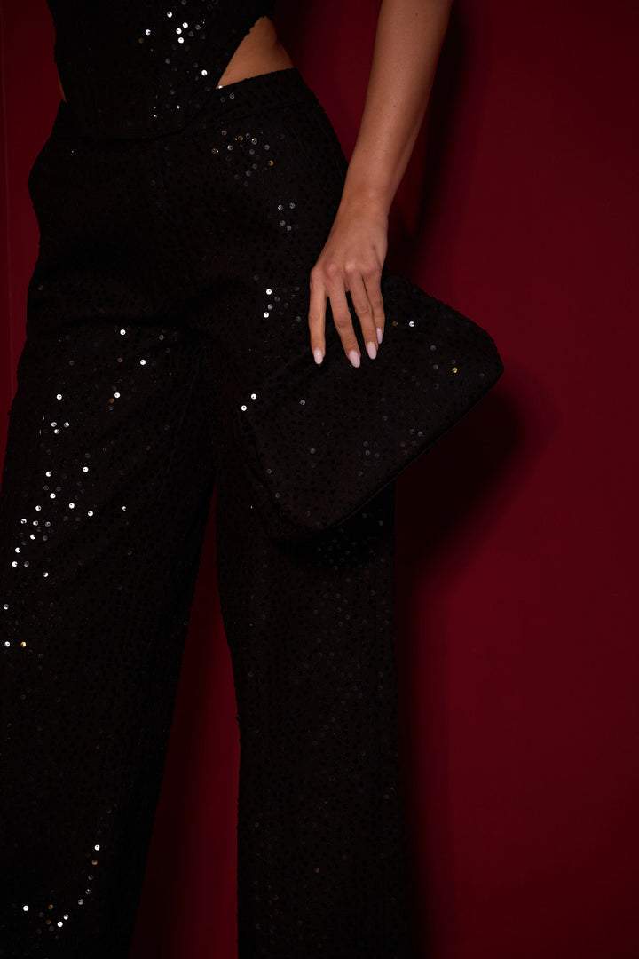 Belinda Payetler Denim Pantolon Takım