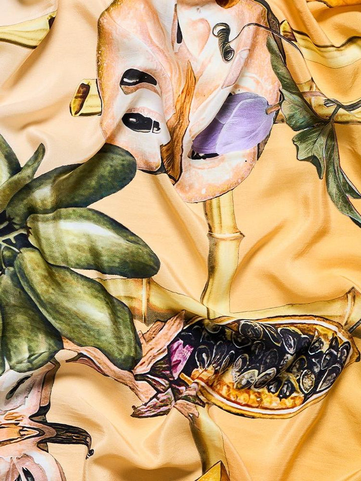 Bernice Baskılı V Yaka Katlı Mini Elbise