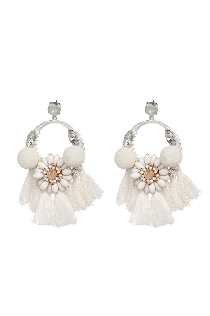 Boho Püskül Saçaklı Boncuklu Küpe