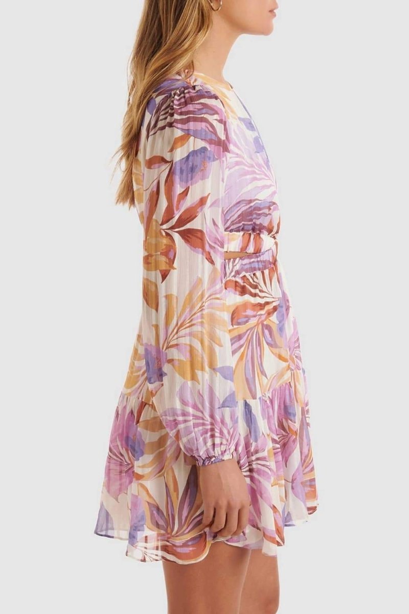 Cecilia Baskılı Cut-Out Mini Elbise