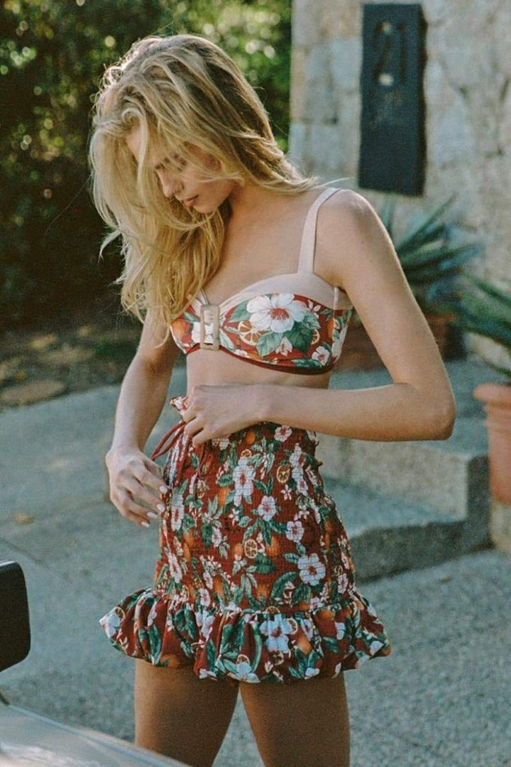 Cheryl Çiçek Baskılı Üçlü Yüzme Seti