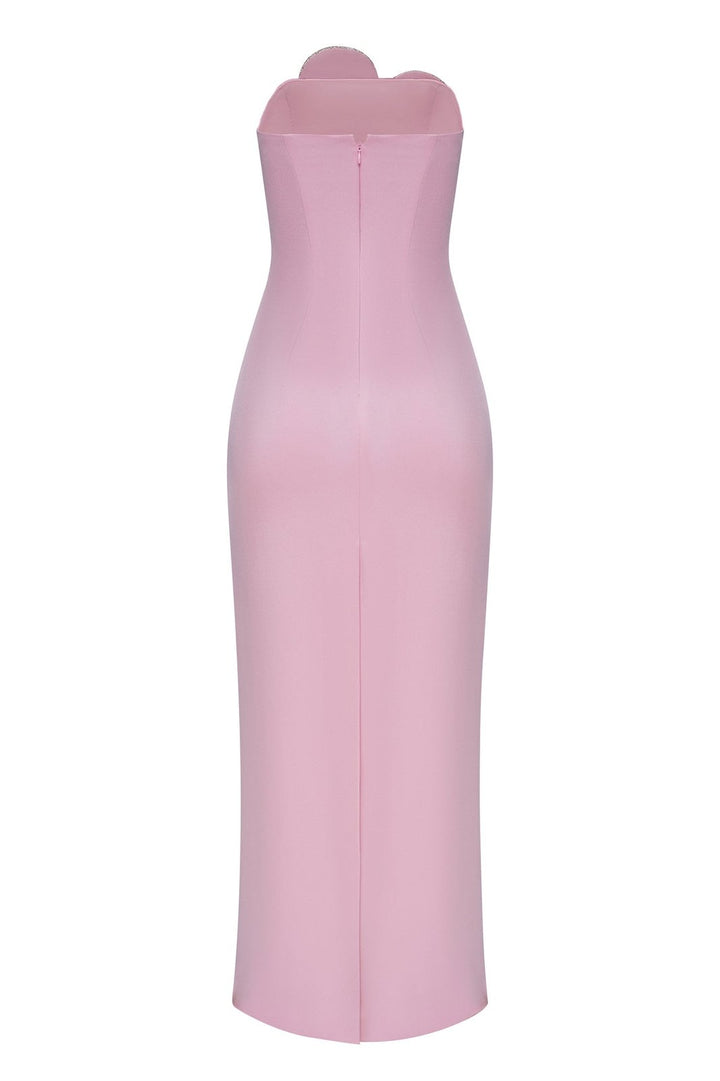 Claire Diamante Kalpli Straplez Uzun Elbise