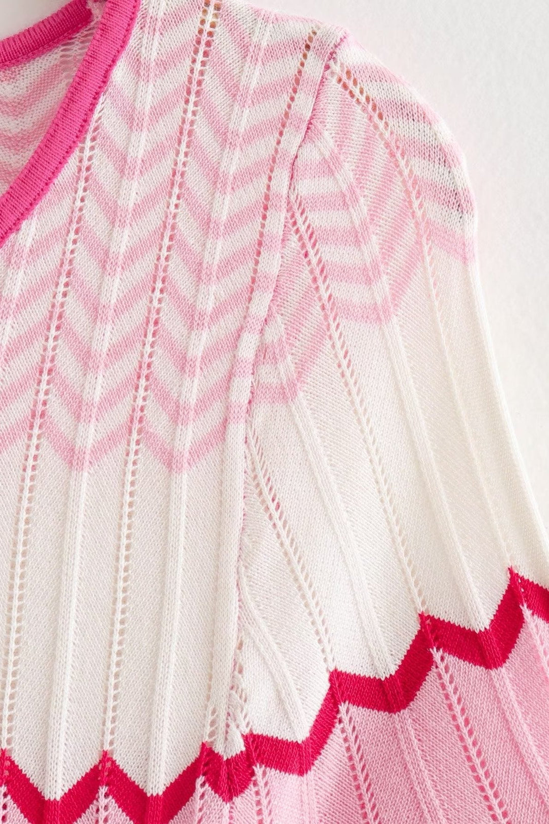 Clasita Kontrast Çizgili Triko Midi Elbise