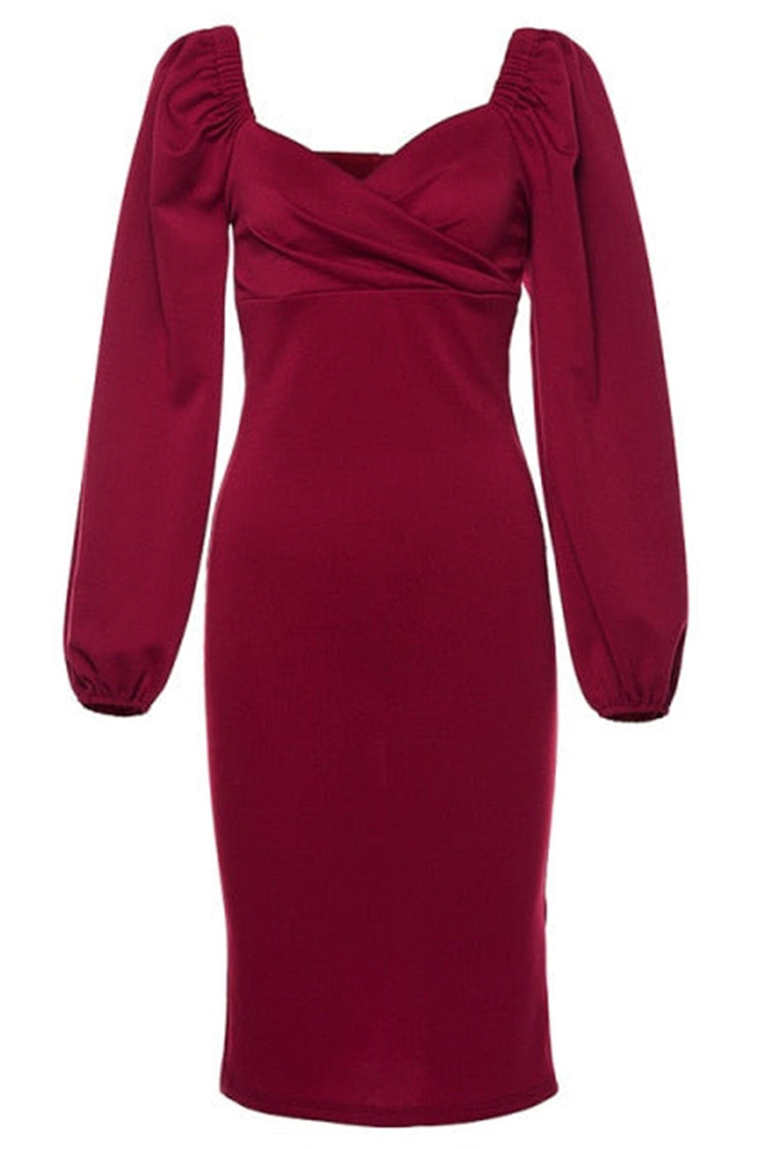 Lorraine Düşük Omuzlu Puf Kollu Midi Elbise