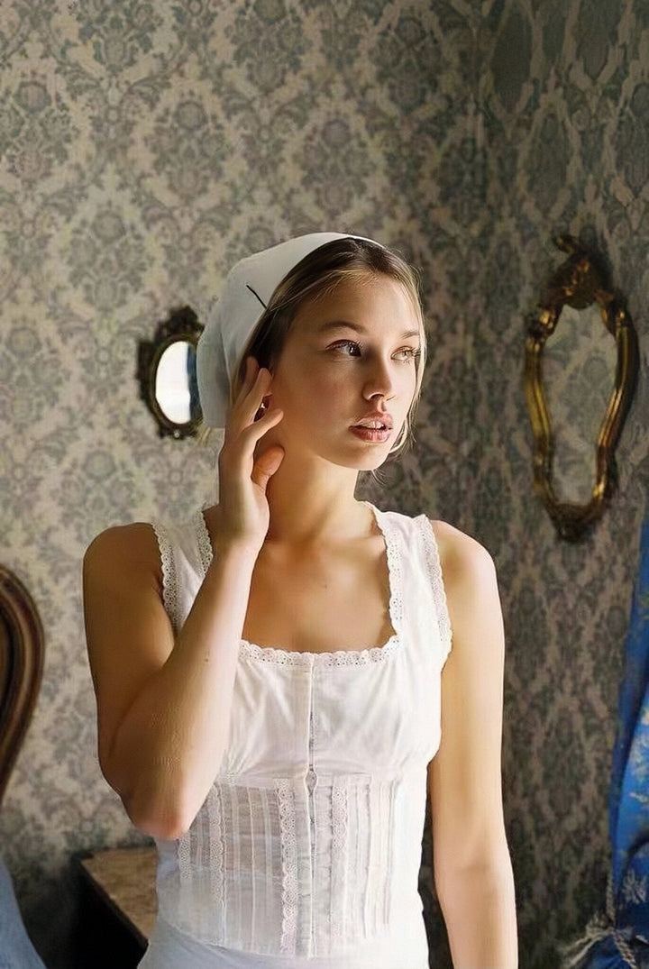 Cora Pileli Bağcıklı Pamuklu Atlet