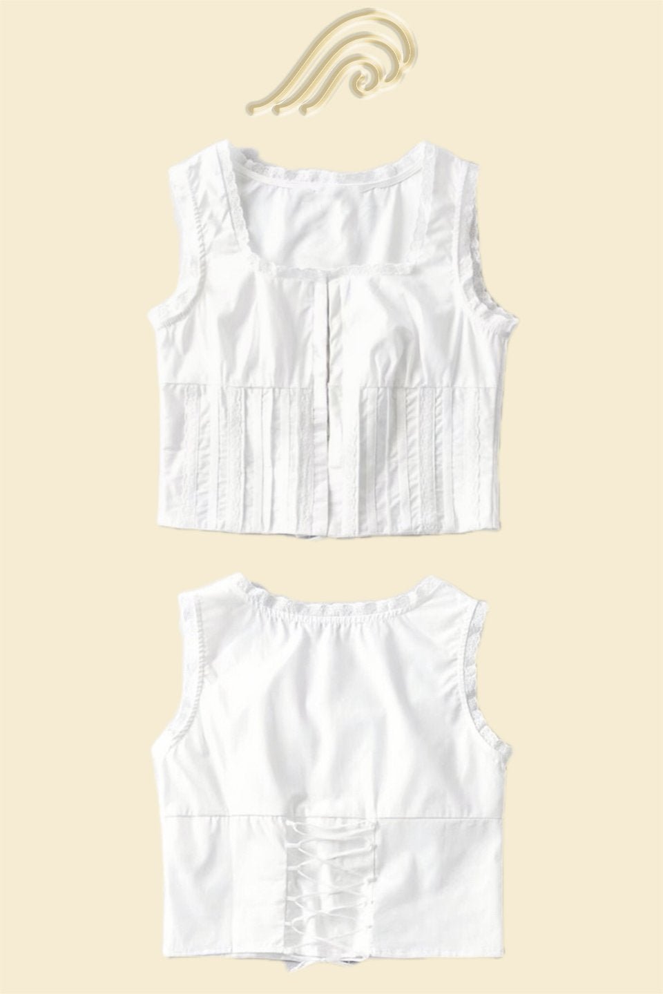 Cora Pileli Bağcıklı Pamuklu Atlet