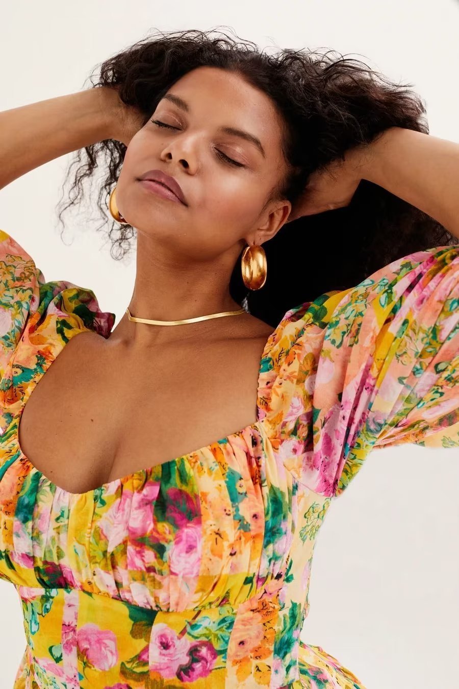 Cornelia Baskılı Ekleme Katlı Mini Elbise