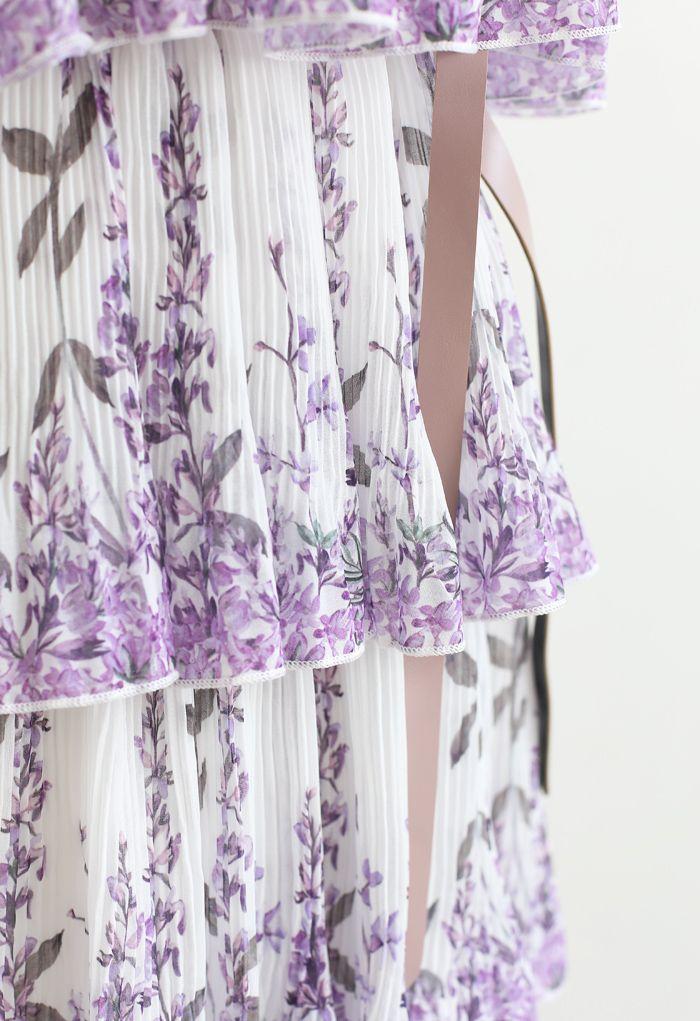 Cornilia Baskılı Plise Katlı Midi Elbise