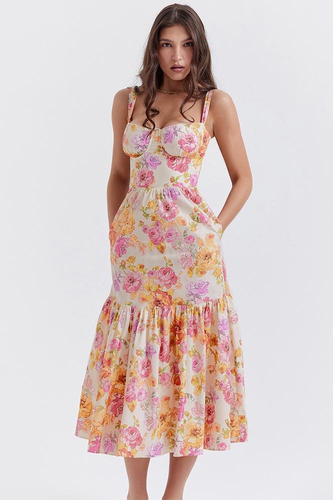 Cottie Baskılı Flare Midi Elbise