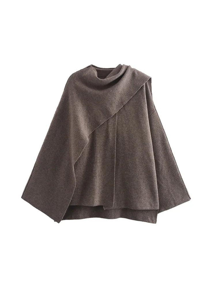 Modern Asimetrik Yün Panço