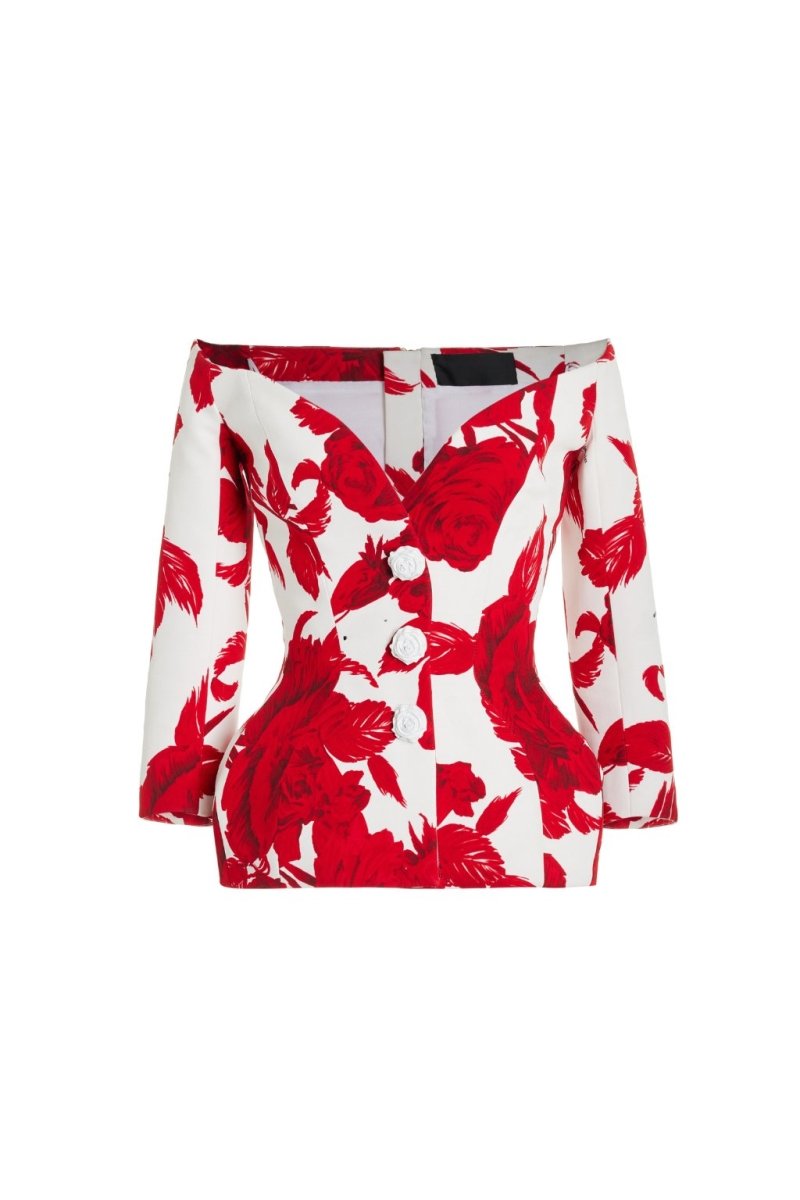 Cynthia Çiçek Baskılı Düşük Omuzlu Takım