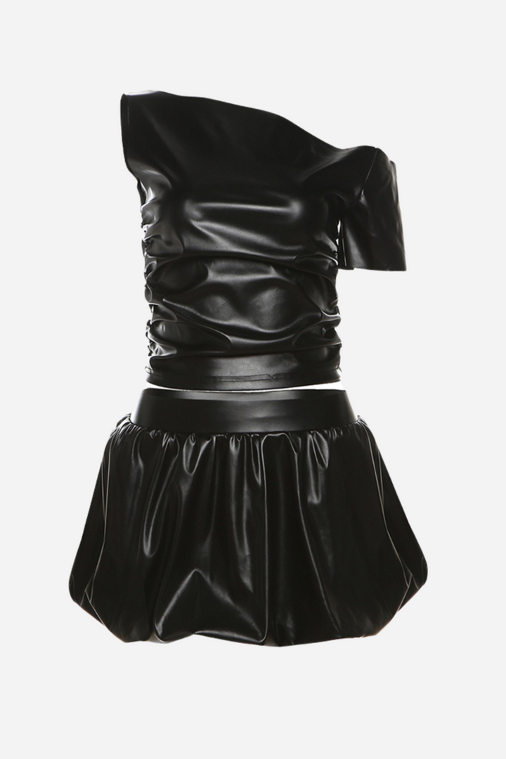 Tek Omuz Balonlu Etek Takım