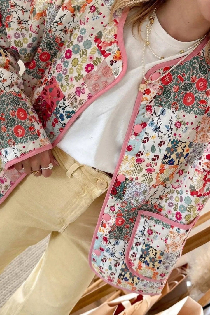 Dana Baskılı Kapitone Puf Takım