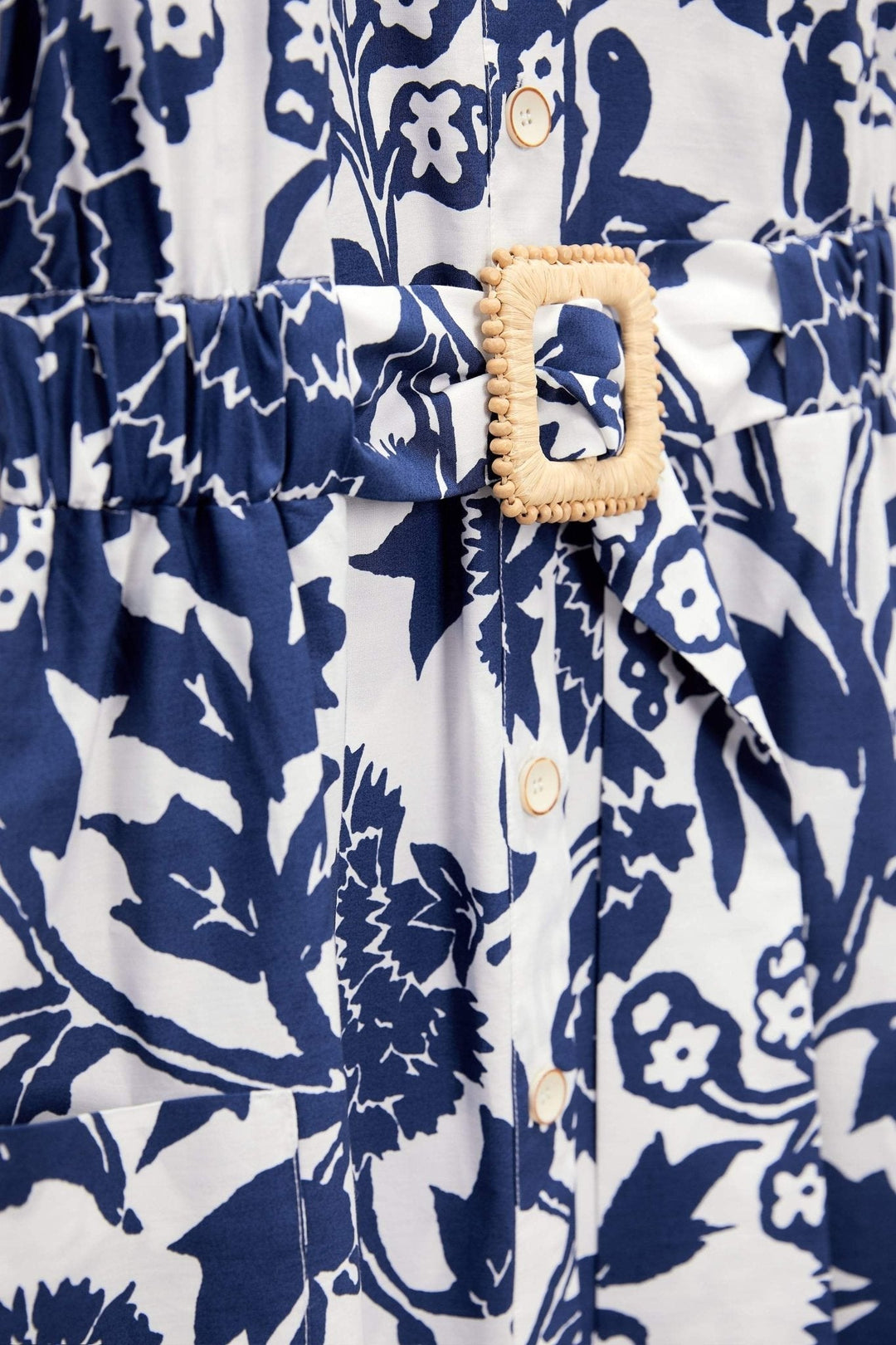 Deirdre Baskılı Kuşaklı Midi Gömlek Elbise