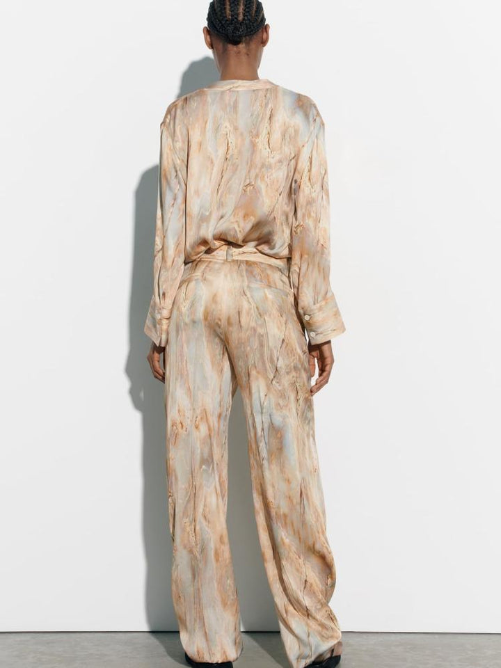 Delia Baskılı Düğmeli Takım