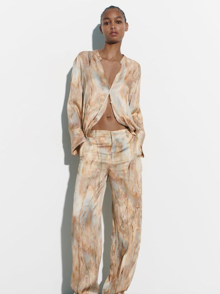 Delia Baskılı Düğmeli Takım