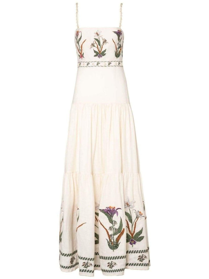 Denise İşlemeli Çiçek Maxi Elbise