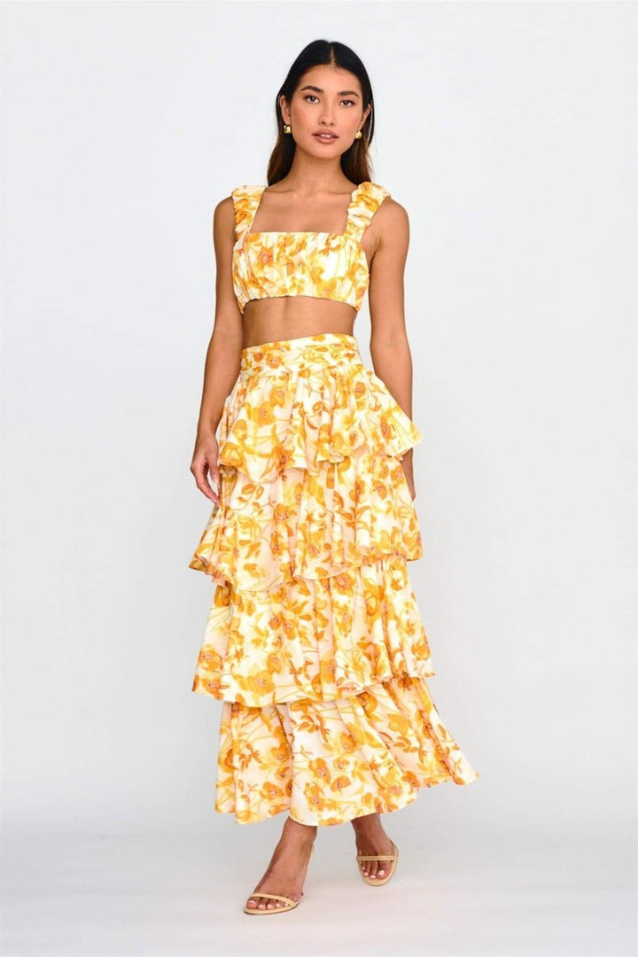 Denise Çiçek Baskılı Etek Takım