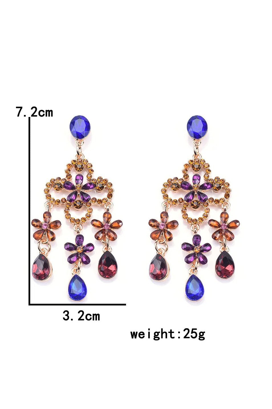 Diamante Yonca Yaprağı Damla Küpe