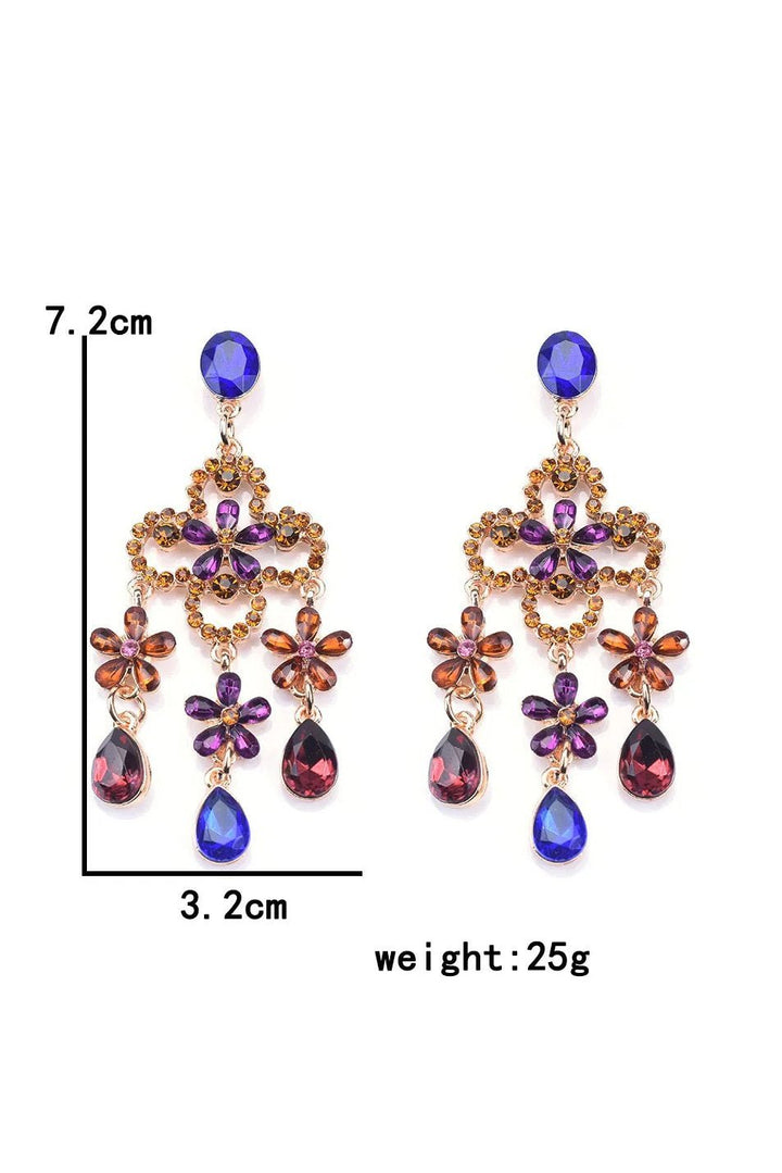 Diamante Yonca Yaprağı Damla Küpe