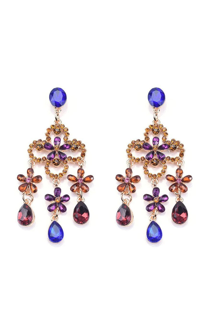 Diamante Yonca Yaprağı Damla Küpe