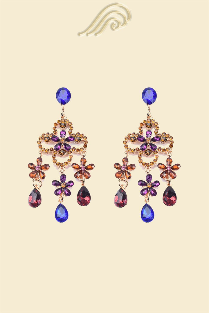 Diamante Yonca Yaprağı Damla Küpe