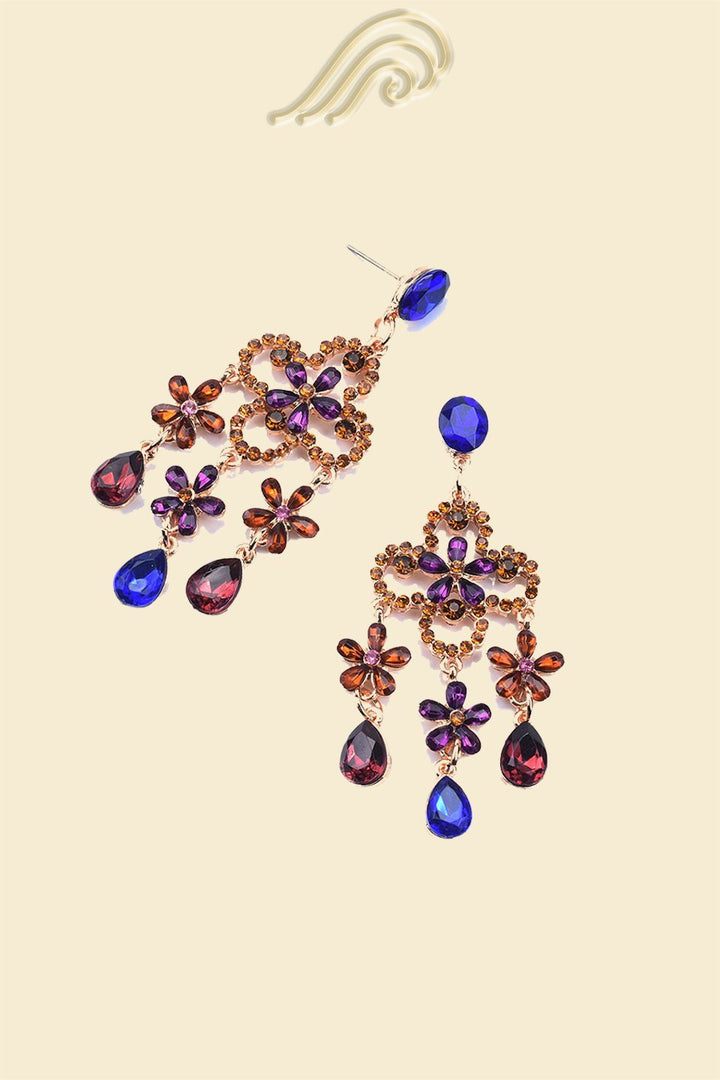 Diamante Yonca Yaprağı Damla Küpe