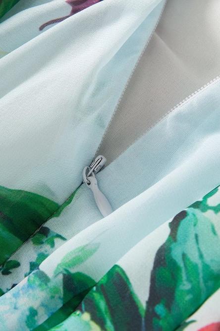 Dinah Baskılı Askılı Uzun Elbise