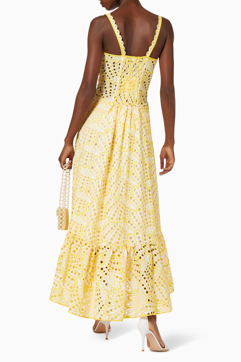 Dolly Nakışlı Dantel Midi Büstiyer Elbise