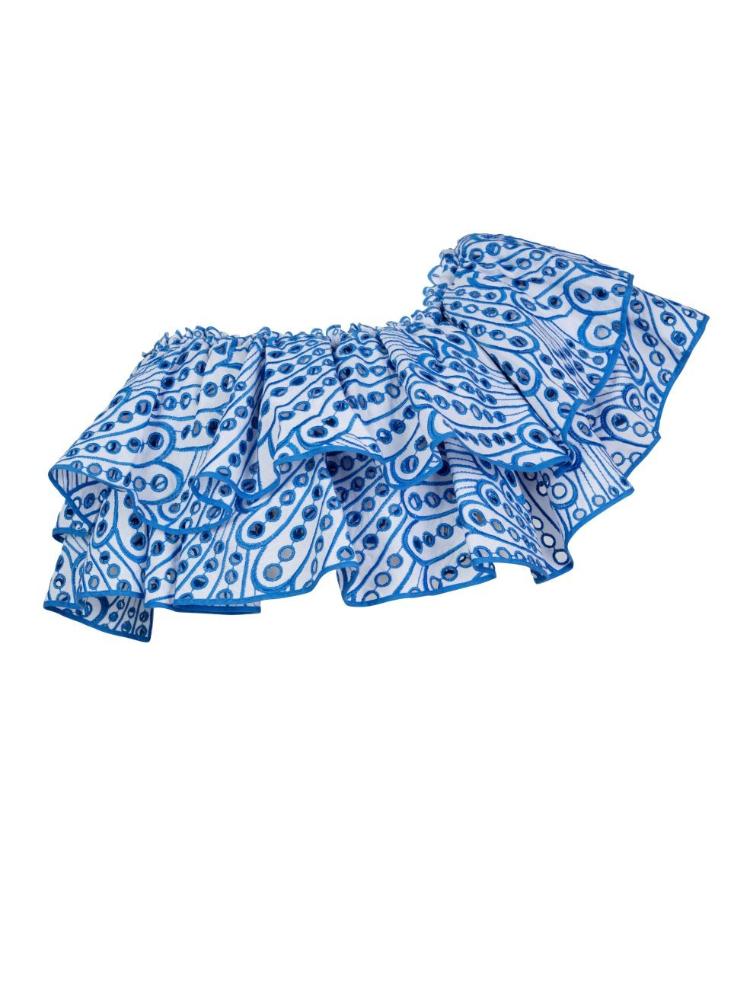 Dolly Nakışlı Dantel Katlı Fırfırlı Maxi Elbise Takım