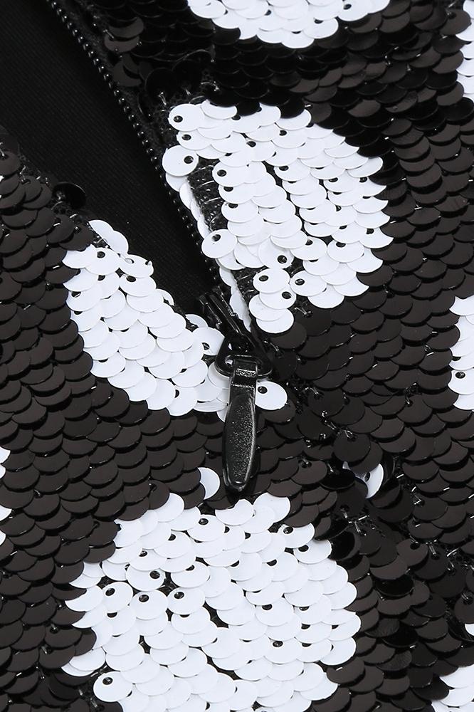 Dulcie Payetler Puantiyeli Tüy Mini Elbise