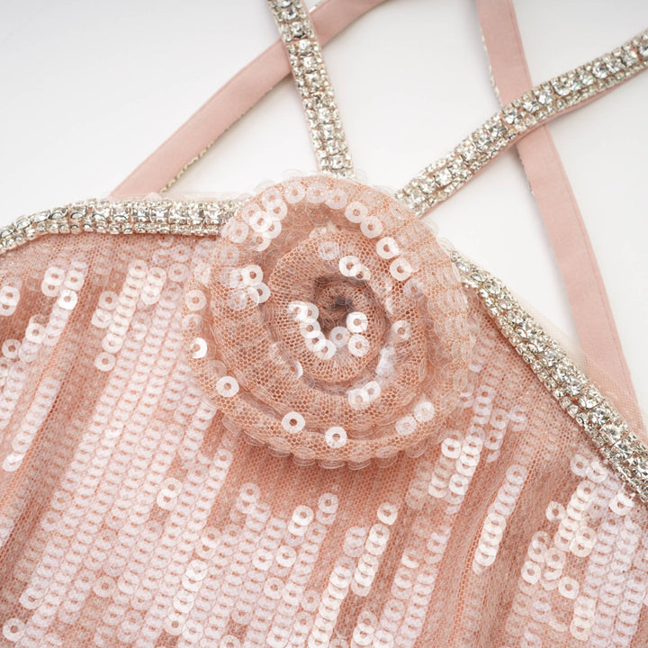 Éadaoin Çiçek Pullu Mini Elbise