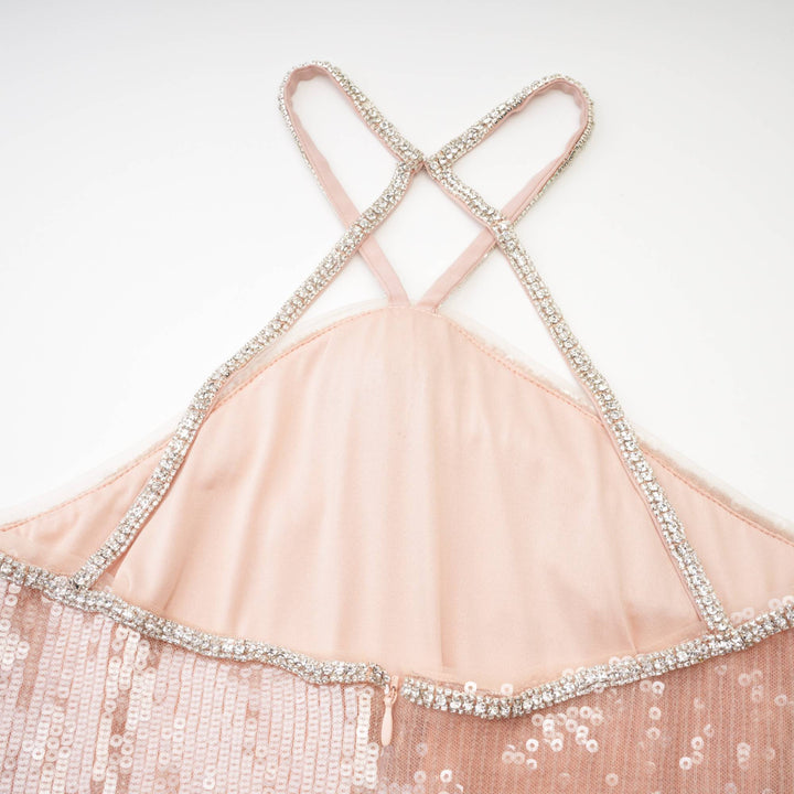 Éadaoin Çiçek Pullu Mini Elbise