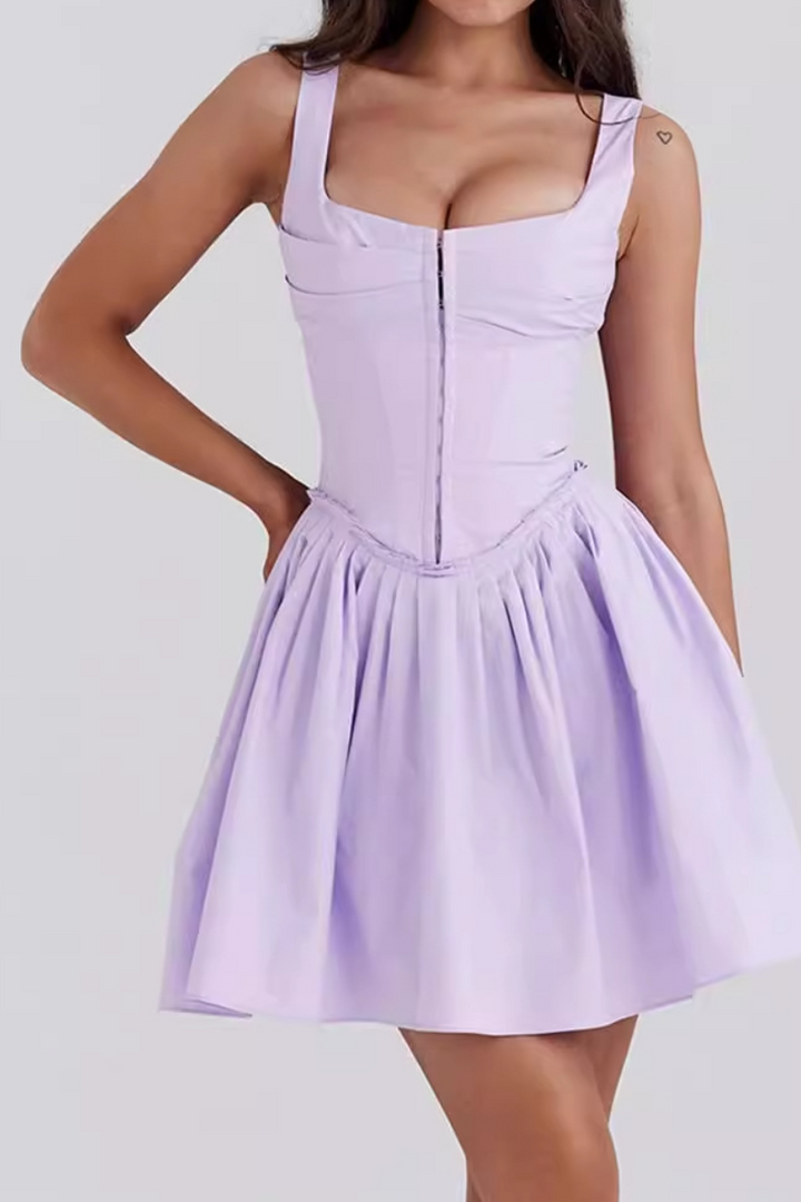 Betsy Korse Fırfırlı Cami Mini Elbise