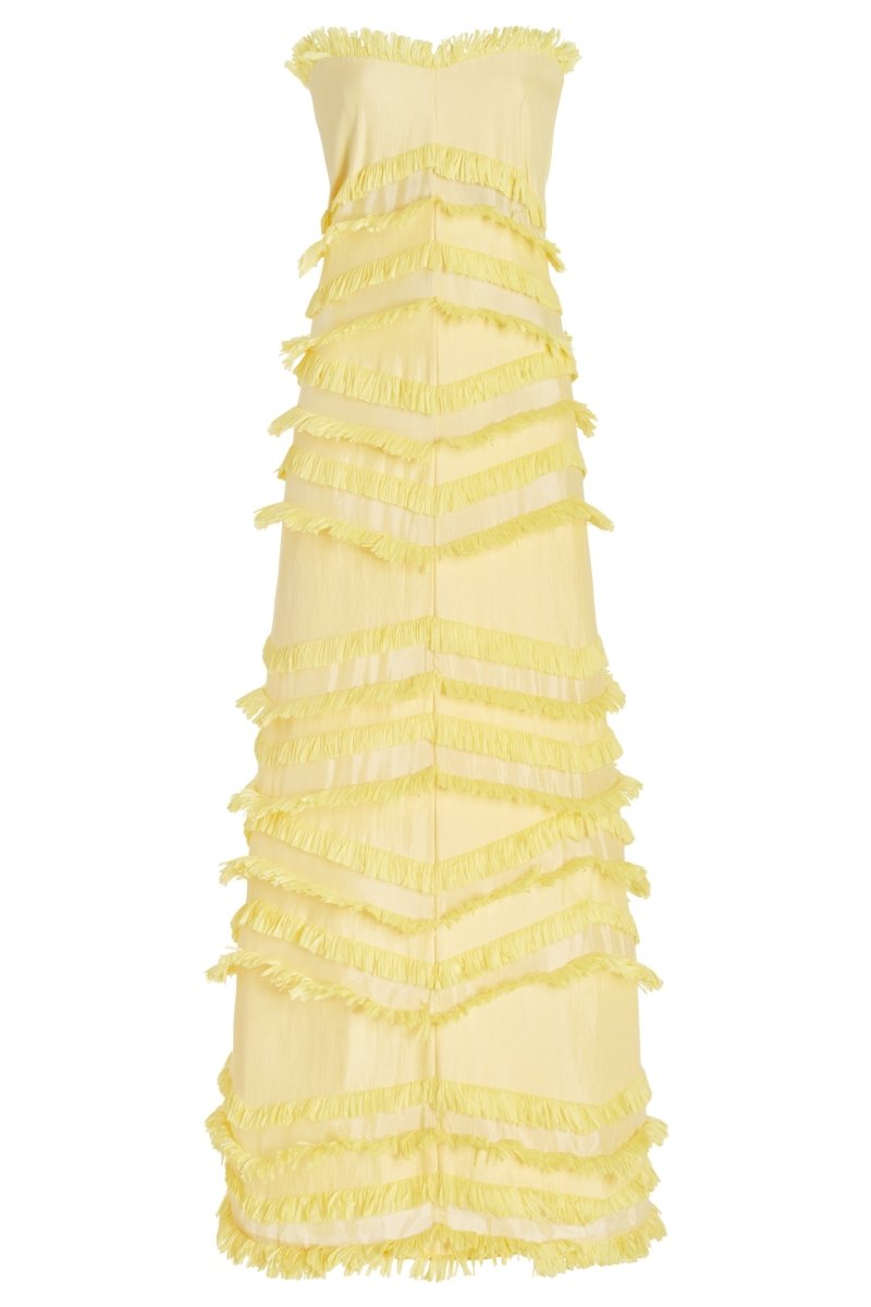 Edwina Straplez Püsküllü Polyester Maxi Elbise