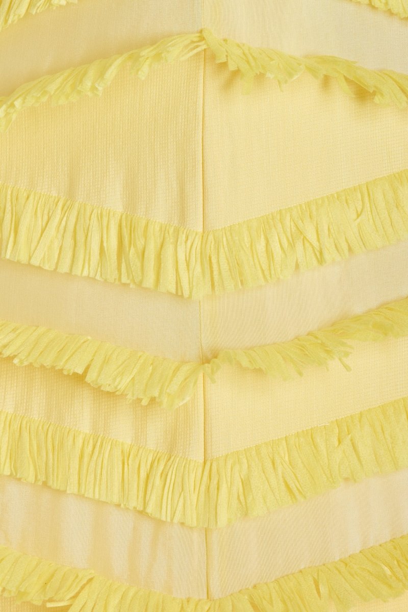 Edwina Straplez Püsküllü Polyester Maxi Elbise