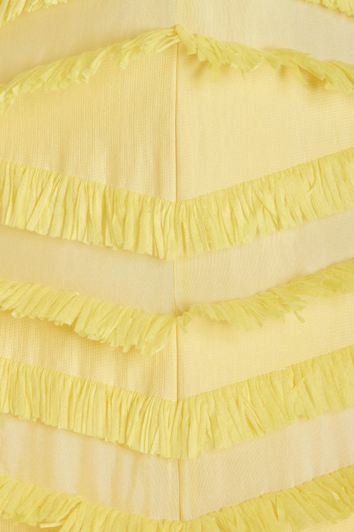 Edwina Straplez Püsküllü Polyester Maxi Elbise