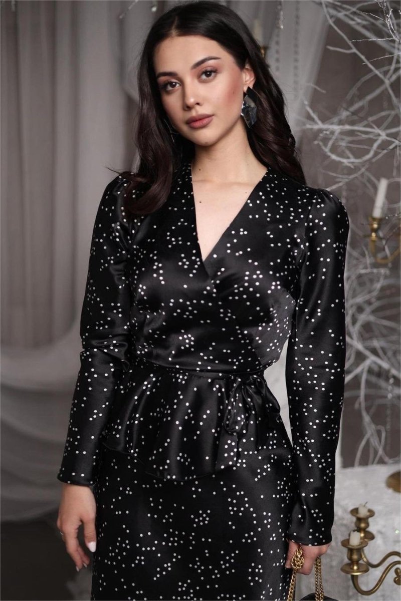 Eileen Çiçekli Anvelop Bağcıklı Bluz Ve Maxi Etek Takım