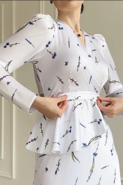 Eileen Çiçekli Anvelop Bağcıklı Bluz Ve Maxi Etek Takım