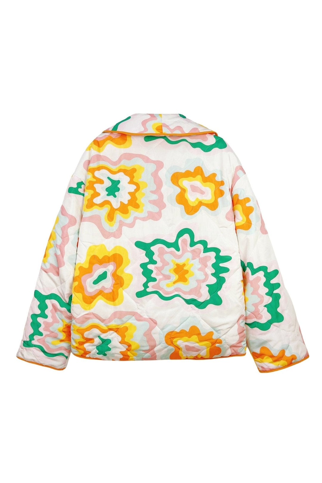 Elma Baskılı Kapitone Şişme Ceket