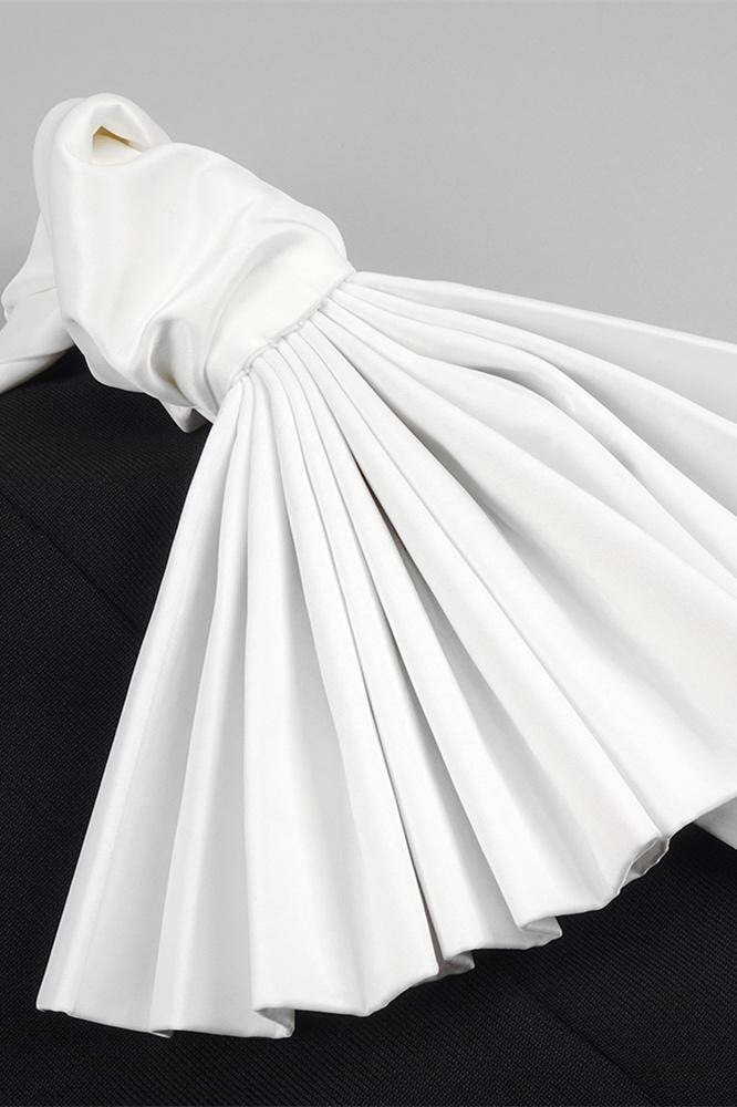 Elsa Straplez Büzgülü Midi Ayrık Elbise