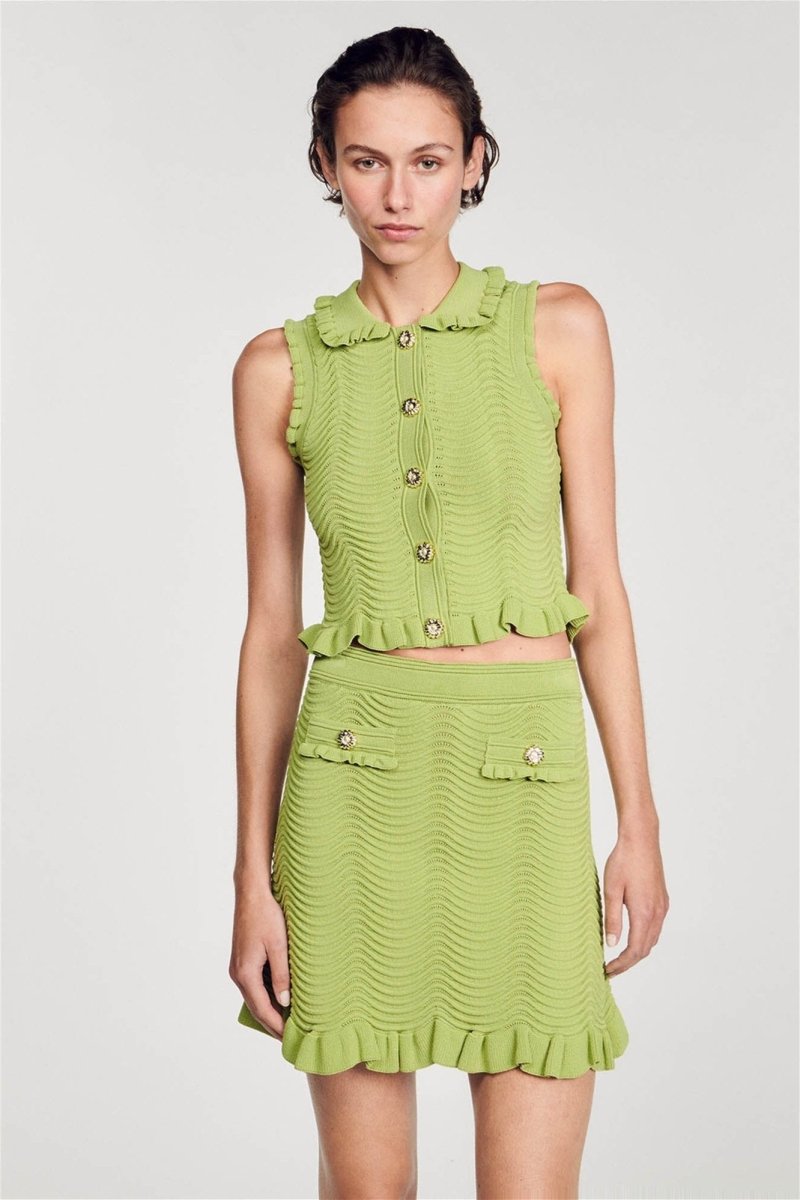 Elvira Fırfırlı Örme Etek Takım