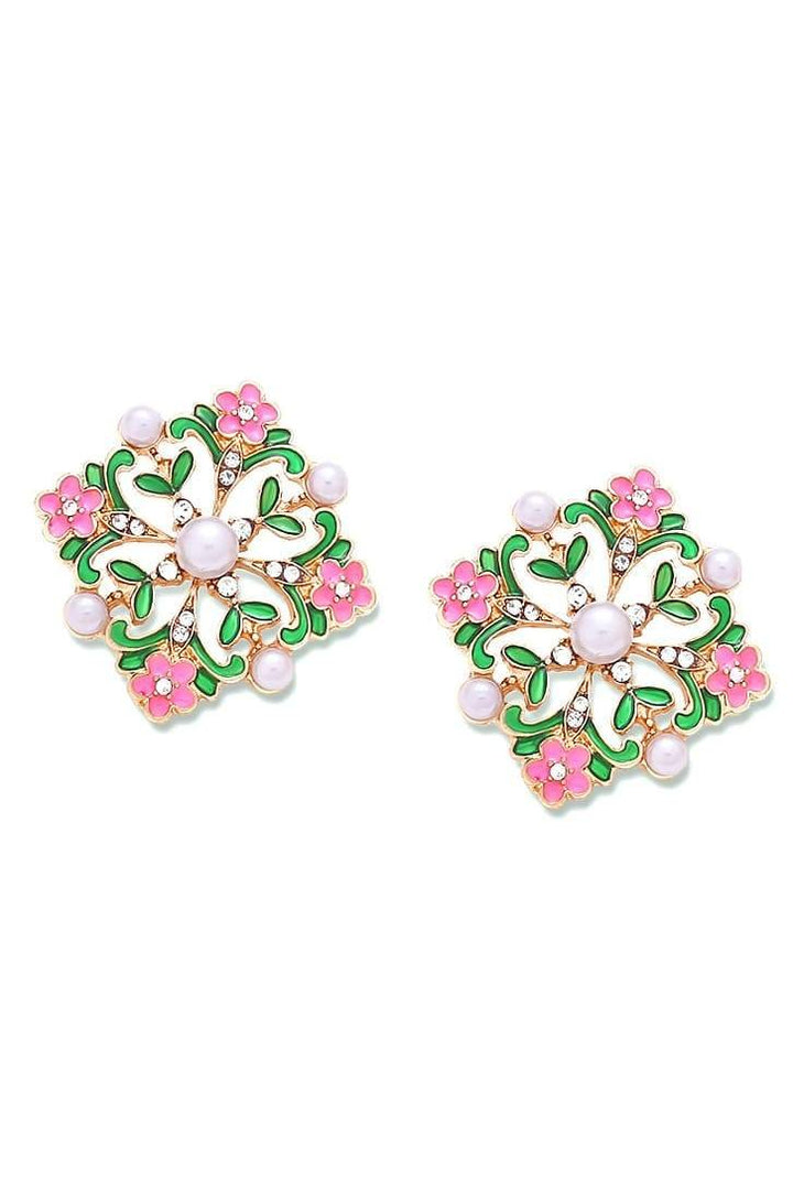 Mine Çiçek Salkımı İnci Damla Küpe