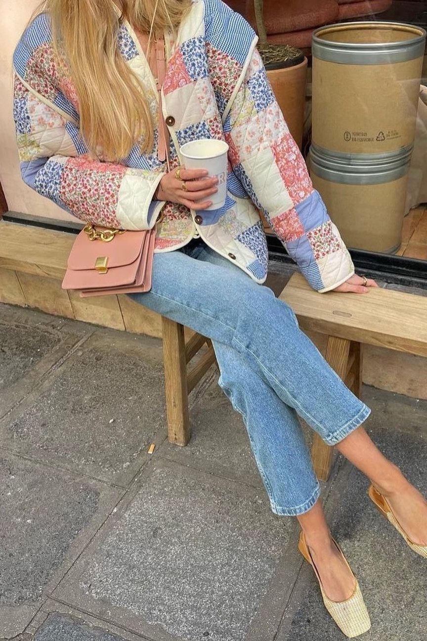 Enid Baskılı Cabrio Kapitone Ceket